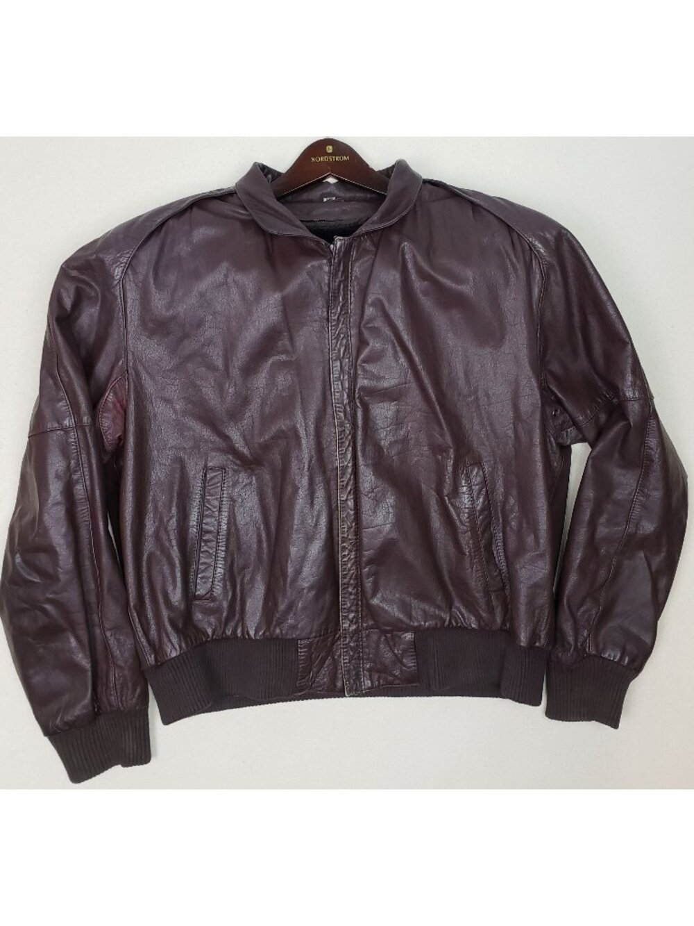 Saddlery Cooper Collection Mens Brown Leather Removable Lined Jacket Sz L 44 VTG